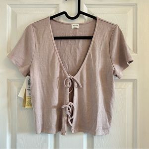 Wilfred Free Cropped Only Tie Front Top